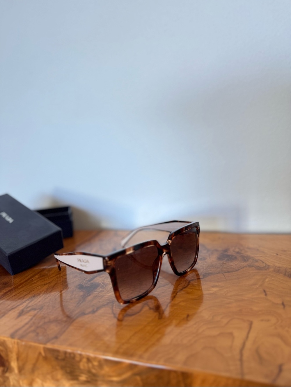 Prada Brown Tortoiseshell Frame Sunglasses with Brown Lenses PR 24ZS